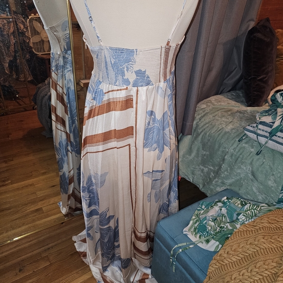 Floral Maxi Dress with Stripes - Picture 3 of 4